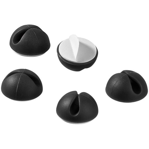 Clip fissacavo adesiva nera diametro massimo 7,8 mm 5 pezzi Clip fissacavo adesiva nera diametro massimo 7,8 mm 5 pezzi
